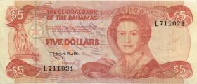 Bahamas P.45b 5 Dollars 1974 (1984) (3) 
