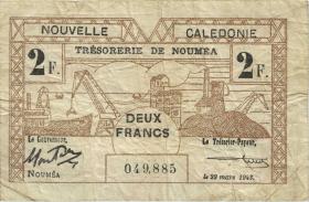 Neu Kaledonien / New Caledonia P.56 2 Francs 1943 (3) 