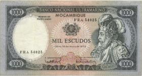 Mozambique P.112b 1.000 Escudos 1972 (3+) 