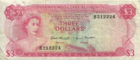 Bahamas P.28a 3 Dollars 1968 (3) 