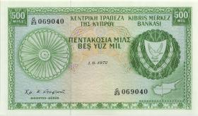 Zypern / Cyprus P.42a 500 Mils 1972 (1) 