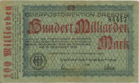 MG503.3b OPD Dresden 100 Milliarden Mark 1923 (3) Ziffer 3 
