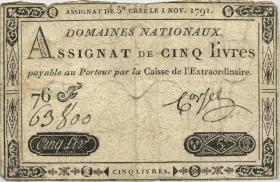 Frankreich / France P.A050 Assignat 5 Livres 1.11.1791 (4) 