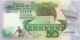Seychellen / Seychelles P.34 50 Rupien (1989) A 001809 (1) 