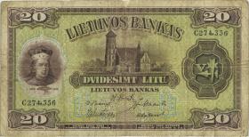 Litauen / Lithuania P.27 20 Litu 1930 (3-) 