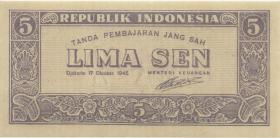 Indonesien / Indonesia P.014 5 Sen 1945 (1/1-) 