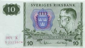 Schweden / Sweden P.52r1 10 Kronen 1971* Ersatznote / replacement (1) 
