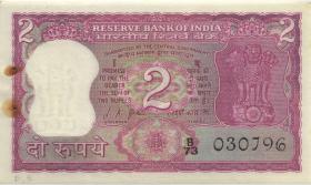 Indien / India P.067b 2 Rupien (1969) (1) "rostig" 