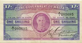 Malta P.16 1 Shilling (1943) (3) A/1 