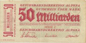 PS1122b Reichsbahn Altona 50 Milliarden Mark 1923 C (3) 