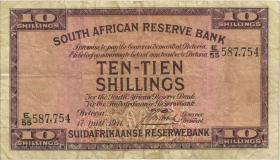 Südafrika / South Africa P.082d 10 Shillings 1944 (3/4) 