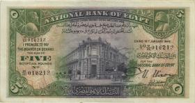 Ägypten / Egypt P.19c 5 Pounds 16.1.1945 (3+) 