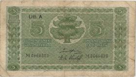 Finnland / Finland P.049 5 Markka 1922 Litt.A (4) 