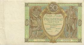Polen / Poland P.071 50 Zlotych 1929 (3+) 