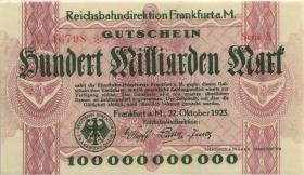 PS1224 Reichsbahn Frankfurt 100 Milliarden Mark 1923 (1) Serie A 