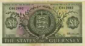Guernsey P.45a 1 Pound (1969-75) Serie C (3-) 