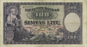Litauen / Lithuania P.25 100 Litu 1928 (3/3-) 