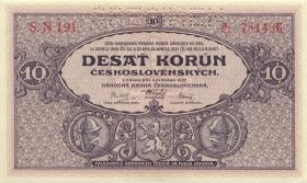 Tschechoslowakei / Czechoslovakia P.20s 10 Kronen 1927 Specimen (1/1-) 