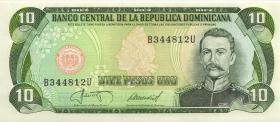 Dom. Republik/Dominican Republic P.119c 10 Peso Oro 1987 (1) 