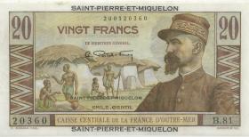 St. Pierre & Miquelon P.24 20 Francs o.D. (3+) 
