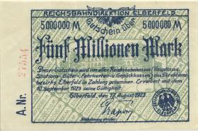 PS1190 Reichsbahn Elberfeld 5 Millionen Mark 1923 (1-) 