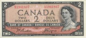 Canada P.067c 2 Dollars 1954 "Devil Face" (2) 