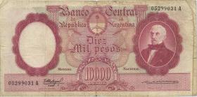 Argentinien / Argentina P.281a 10.000 Pesos (1961-69) (4) 
