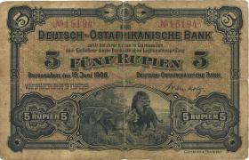 R.900: Deutsch-Ostafrika 5 Rupien 1905 No.15194 (4) 
