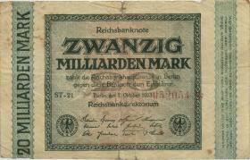 R.115bF: 20 Milliarden Mark 1923 Fehldruck (4-) 