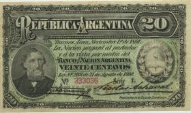 Argentinien / Argentina P.211b 20 Centavos 1891 (2) 