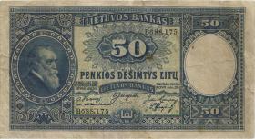 Litauen / Lithuania P.24 50 Litu 1928 (3-) 