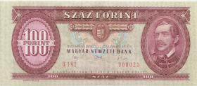 Ungarn / Hungary P.174a 100 Forint 1992 (1) very low number 