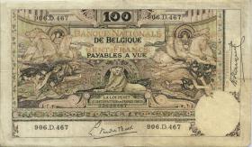 Belgien / Belgium P.078 100 Francs 26.1.1920 (3+) 