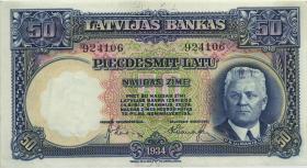 Lettland / Latvia P.20 50 Rubel 1934 (1) 