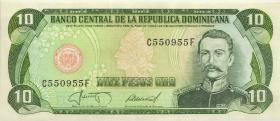 Dom. Republik/Dominican Repu3blic P.119c 10 Pesos Oro 1987 (1) 