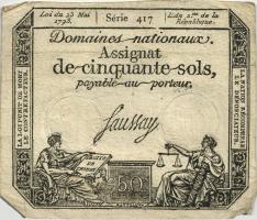 Frankreich / France P.A070 Assignat 50 Sols 1793 (2) 