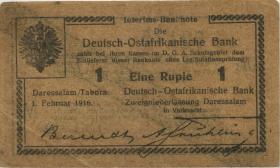 R.927c: Deutsch-Ostafrika 1 Rupie 1916 M Ölpapier (2+) 