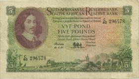 Südafrika / South Africa P.097c 5 Pounds 21.4.1955 (Afrikaans) (3) 