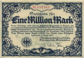 PS1344a Reichsbahn Oppeln 1 Million Mark 1923 (2) 
