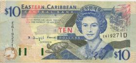 Ost Afrika / East Africa P.27d 10 Dollars (1993) Dominica (3) 