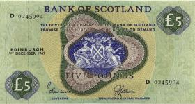 Schottland / Scotland P.110b 5 Pounds 9.12.1969 (2) 