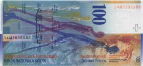 Schweiz / Switzerland P.72j 100 Franken 2014 (1) 