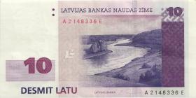 Lettland / Latvia P.50 10 Latu 2000 (2) 