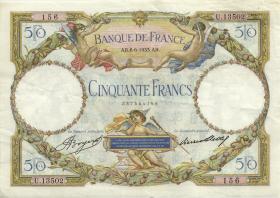 Frankreich / France P.080b 50 Francs 8.6.1933 (3) 