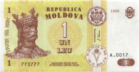 Moldawien / Moldova P.08c 1 Leu 1998 (1) A.0017 773777 