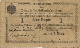 R.918e: 1 Rupie 1915 G Seidenschwarz mit X (3) 