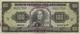 Ecuador P.118b 100 Sucres 1976 (3) 