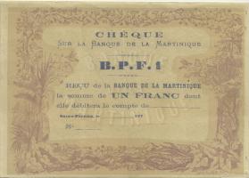 Martinique P.05A 1 Francs (1870) (2) 