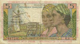 Franz. Antillen / French Antilles P.07a 5 Francs (1964) (3) 