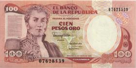 Kolumbien / Colombia P.426e 100 Pesos Oro 1990 (1) 